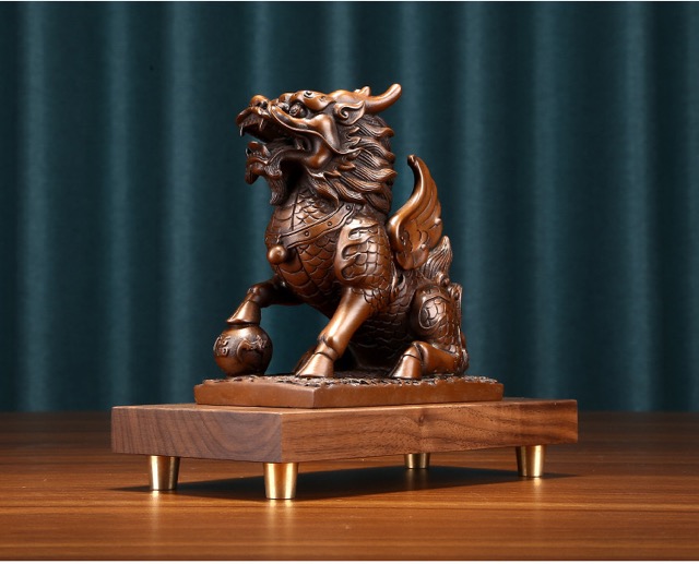铜像瑞兽财富麒麟摆件