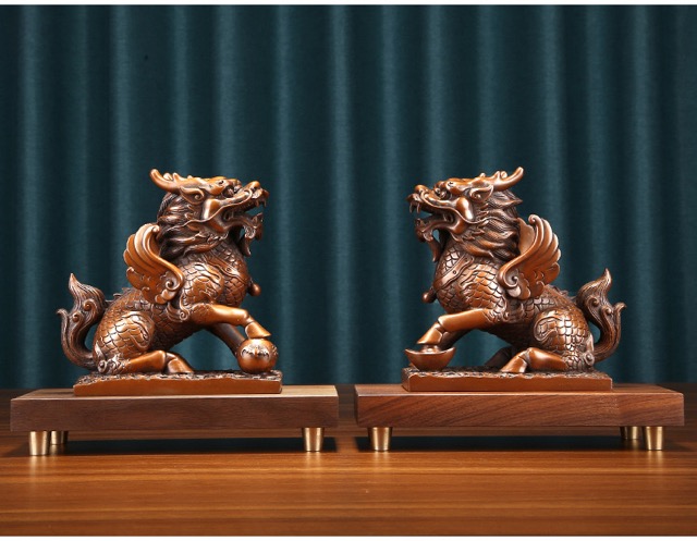 铜像瑞兽财富麒麟摆件