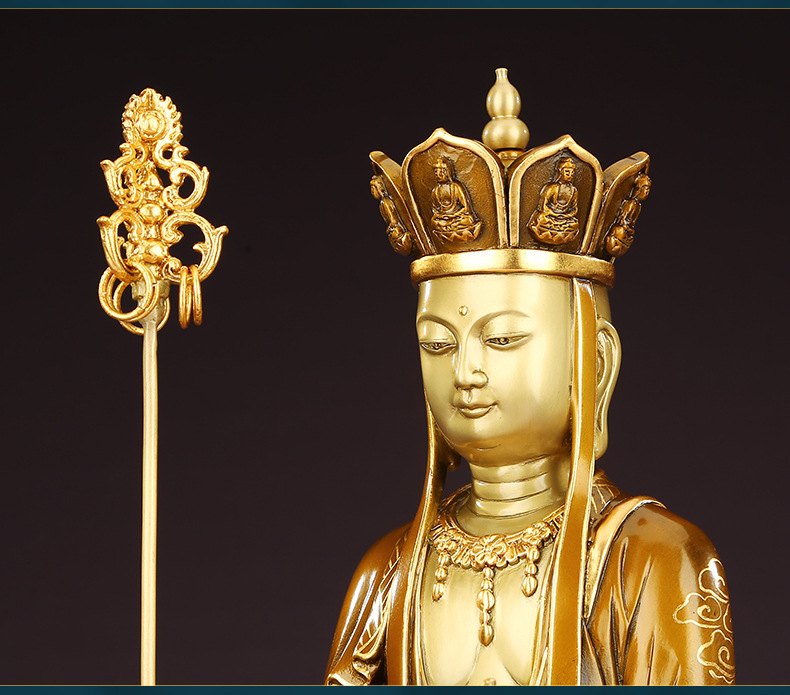 铜像地藏王菩萨佛像摆件