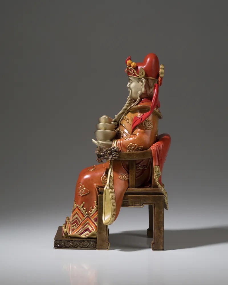 铜雕坐享财源财神佛像