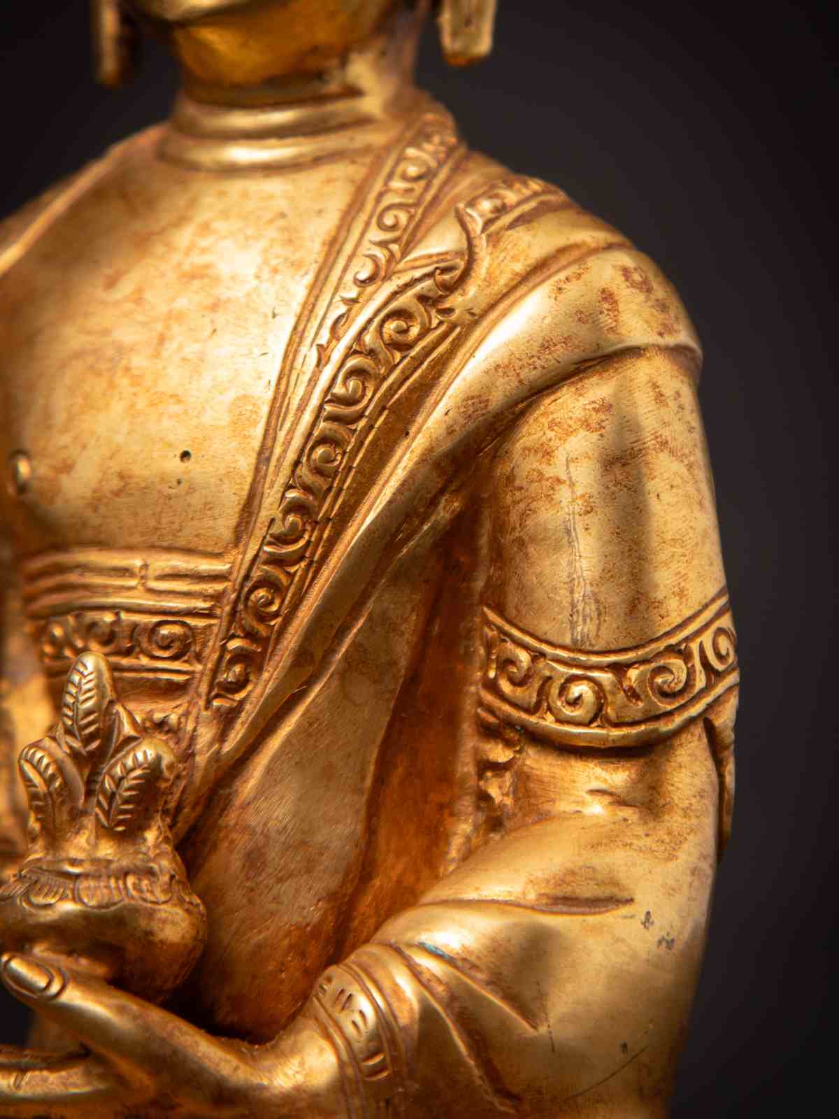 黄铜尼泊尔古铜药师佛像