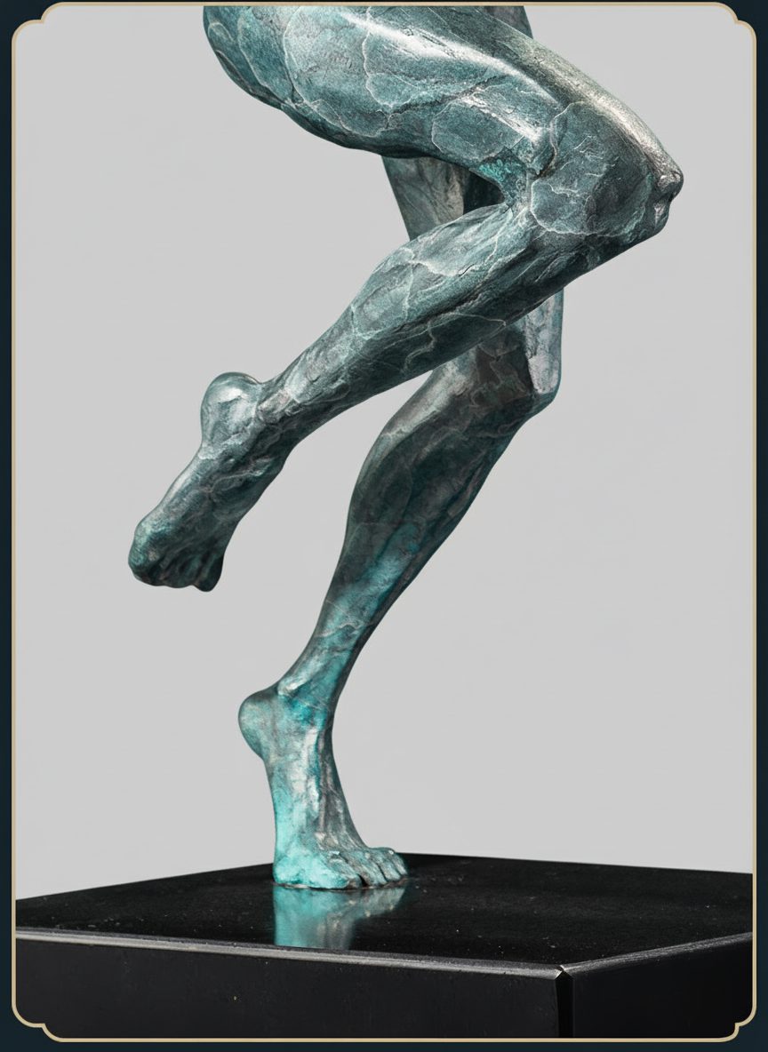 冲刺人物铜雕工艺摆件