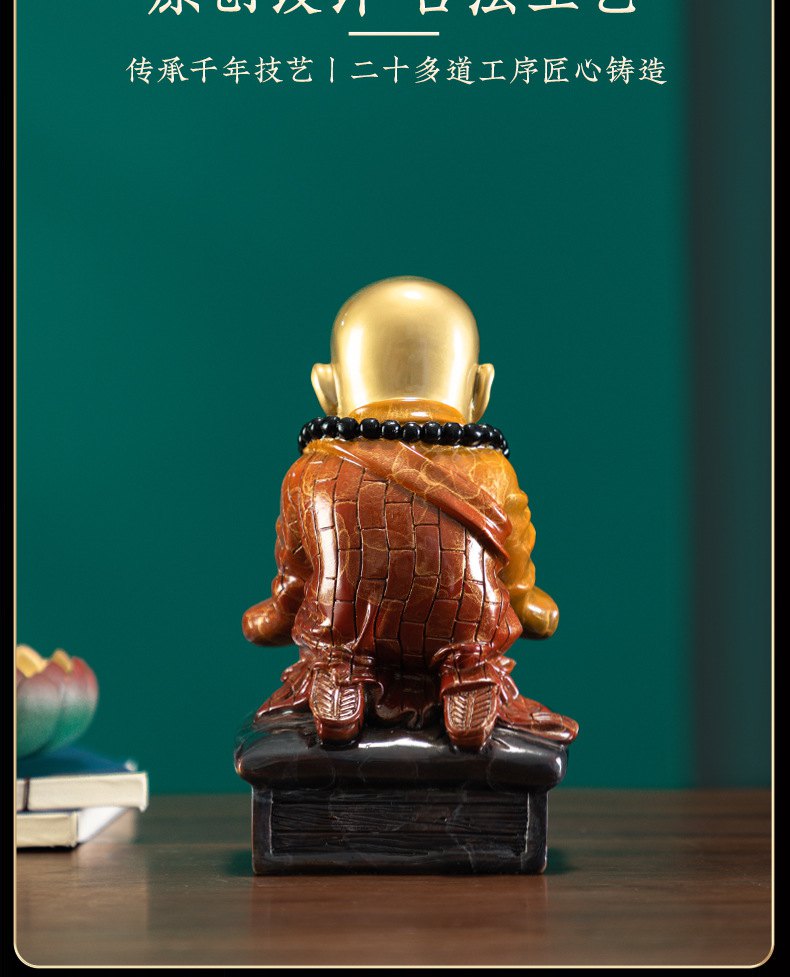 小和尚铜器摆件