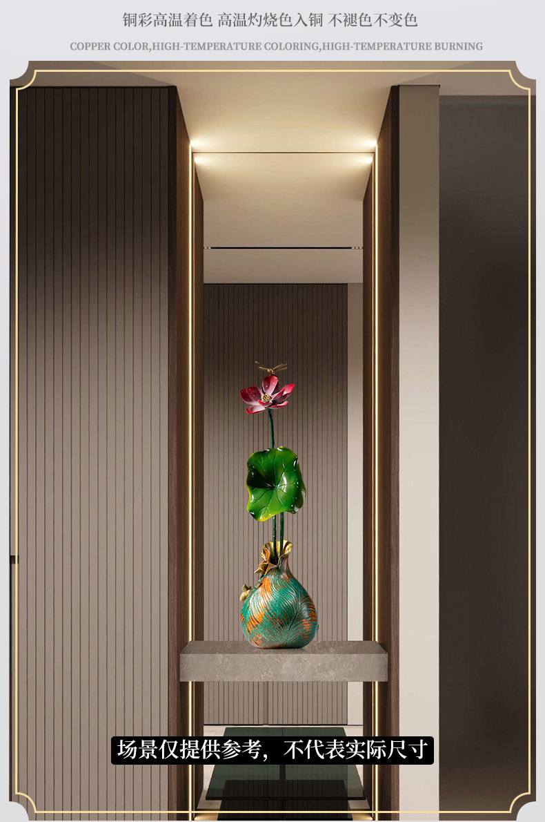 荷花创意黄铜摆件