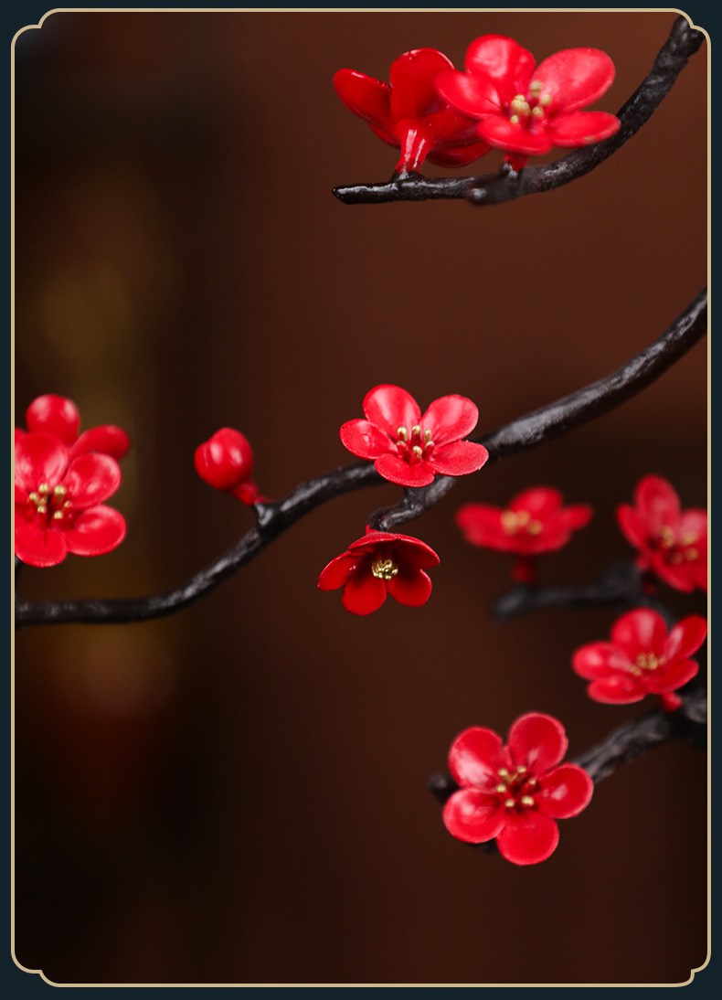 踏雪寻梅喜鹊梅花黄铜摆件