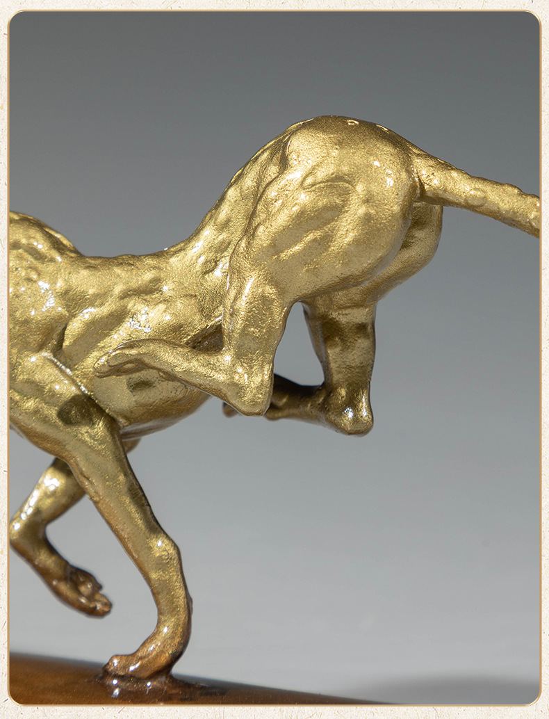 一路暴富金钱豹子铜车载摆件