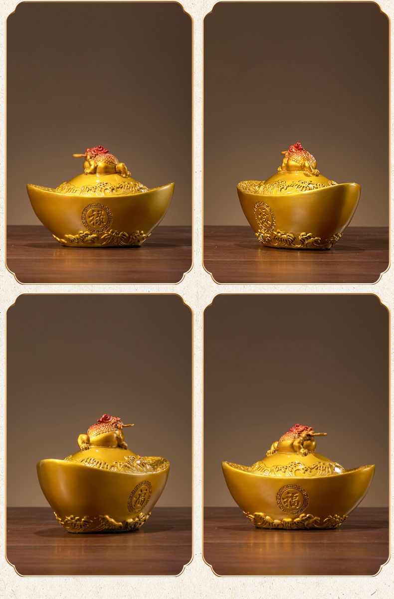 金蝉元宝黄铜摆件