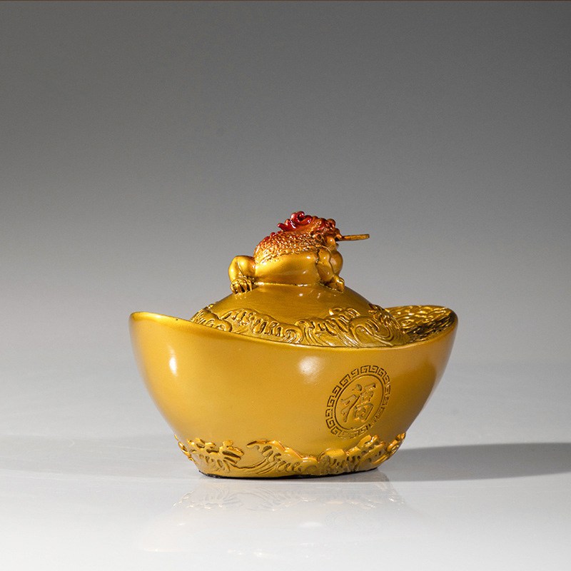 金蝉元宝黄铜摆件