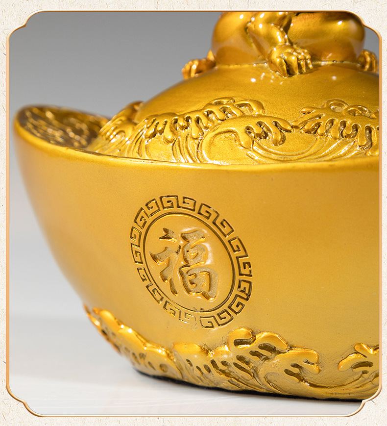 金蝉元宝黄铜摆件