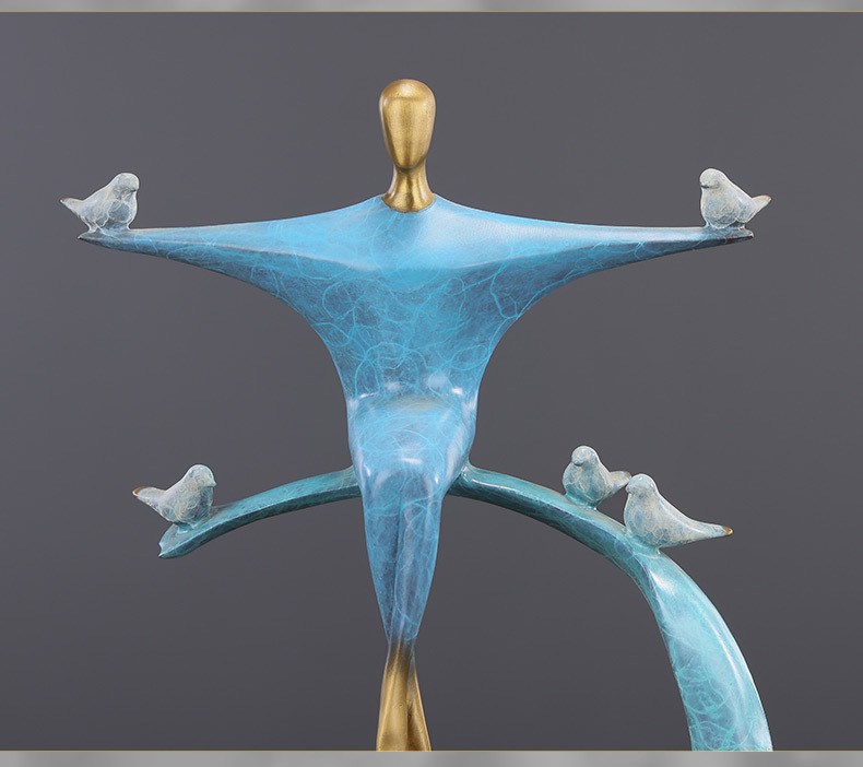 和平天使黄铜工艺品摆件