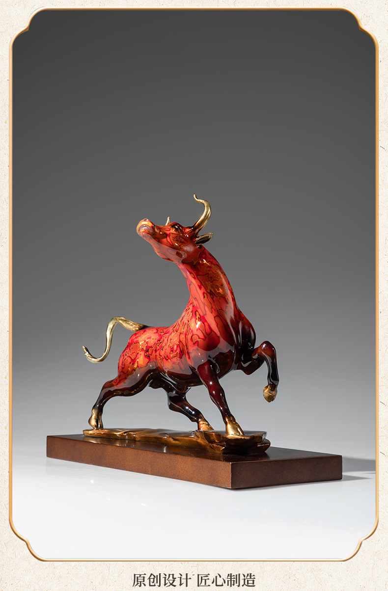 扭转乾坤铜牛摆件