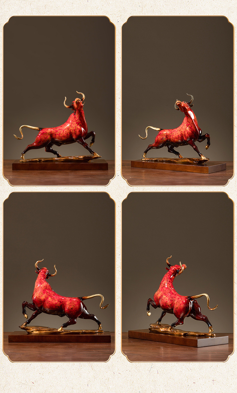 扭转乾坤铜牛摆件