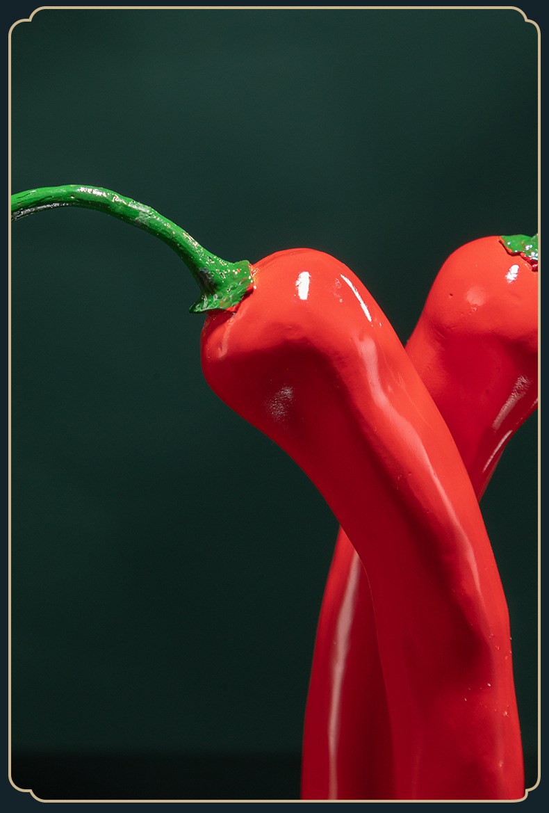 红红火火辣椒黄铜摆件