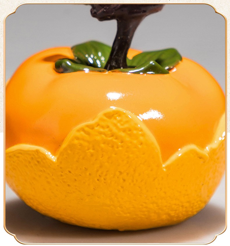 心想事成柿橙子彩铜摆件