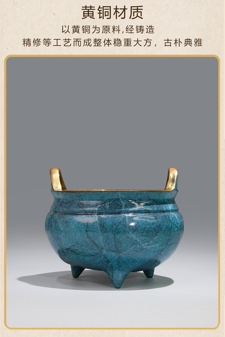 上香供奉彩铜香炉摆件
