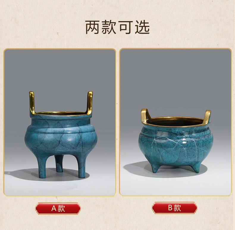 上香供奉彩铜香炉摆件