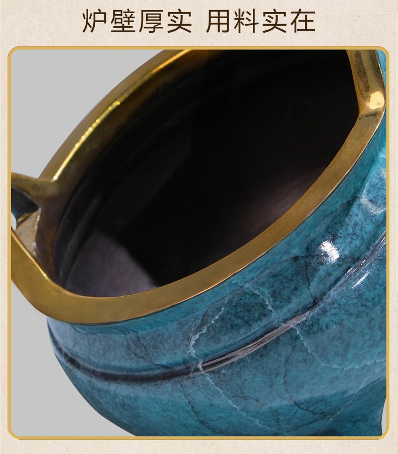 上香供奉彩铜香炉摆件