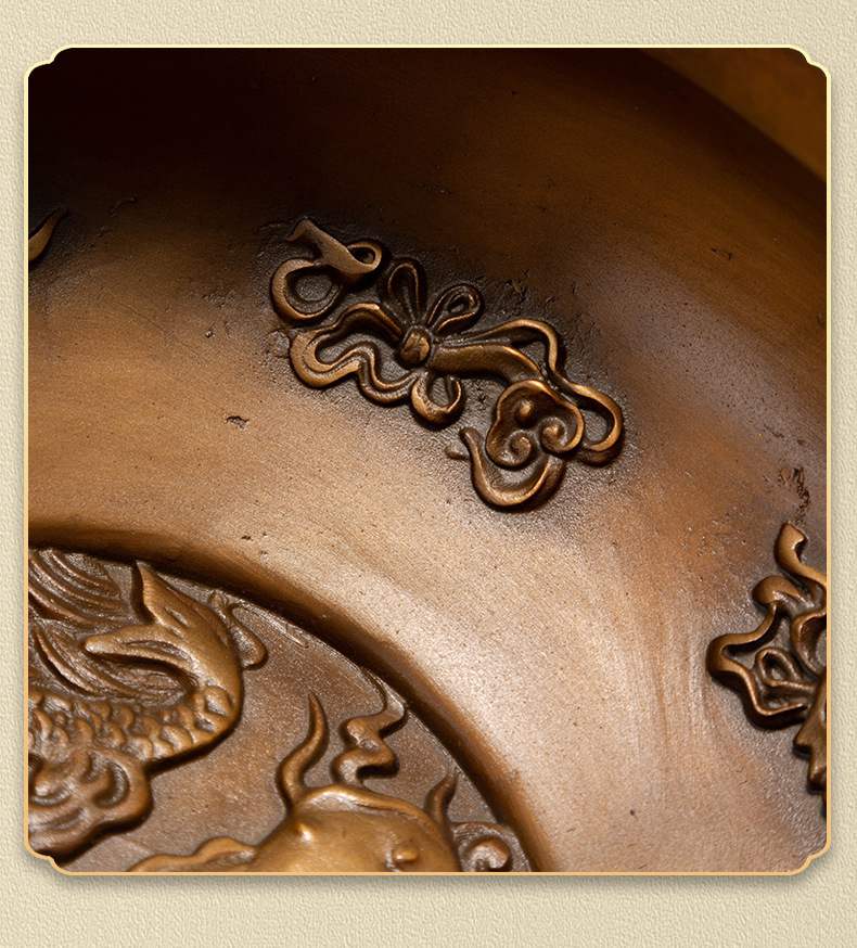 四龙聚宝盆彩铜艺术摆件