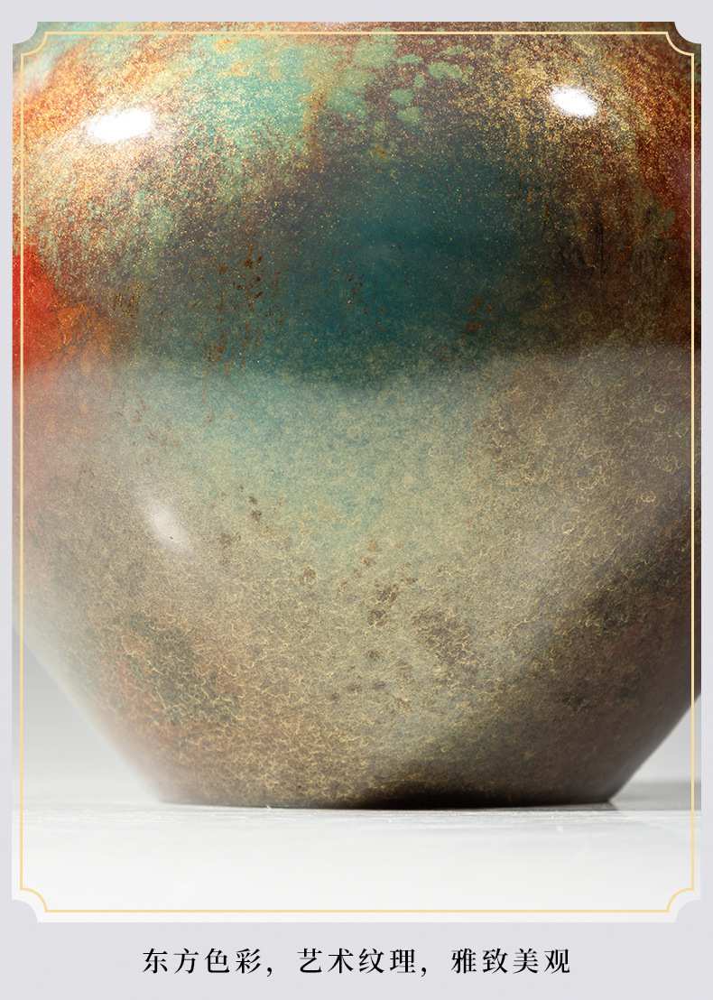 复古如意花瓶黄铜摆件