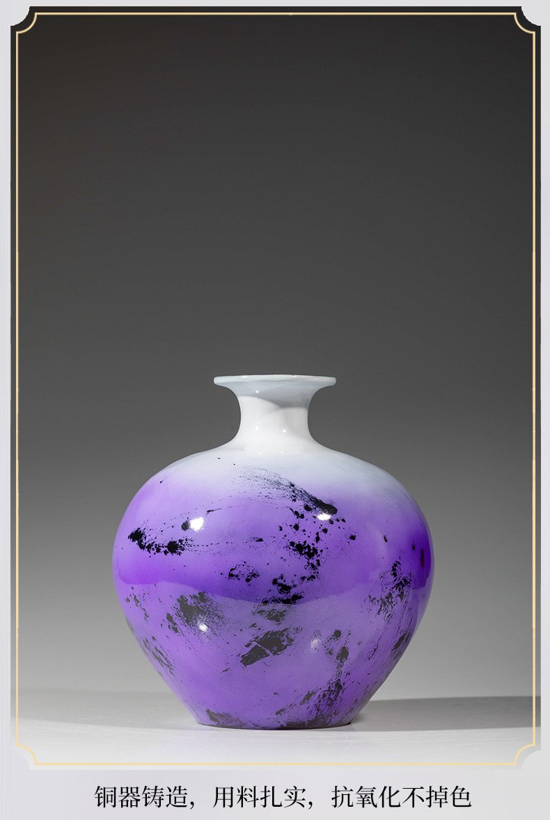 插花花瓶容器铜器工艺品摆件