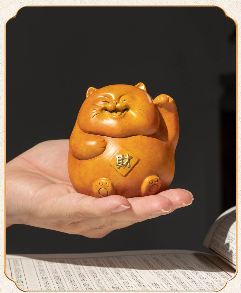 招财猫黄铜摆件