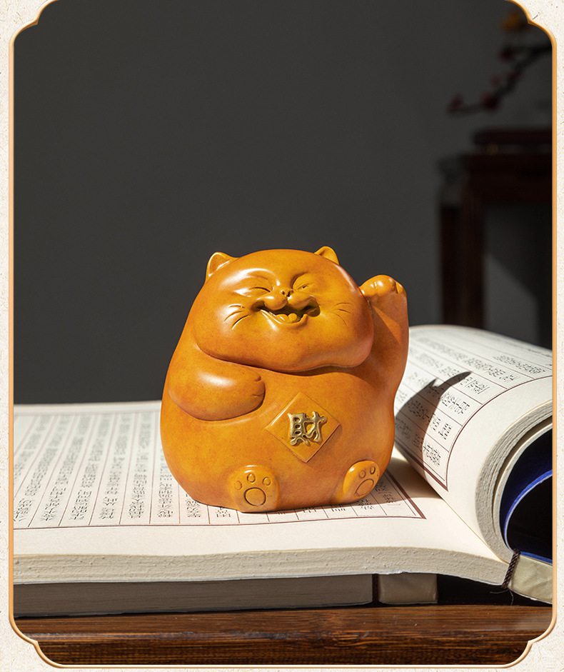 招财猫黄铜摆件