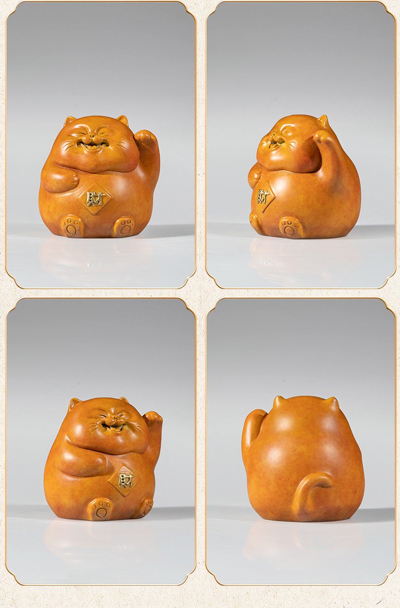 招财猫黄铜摆件