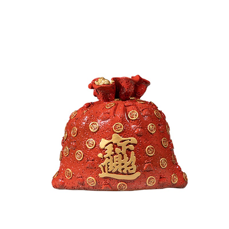 金钱福袋子彩铜摆件