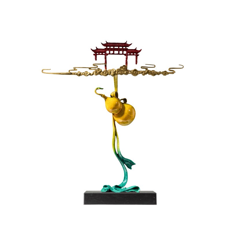 葫芦黄铜摆件福绿喜报全铜装饰品