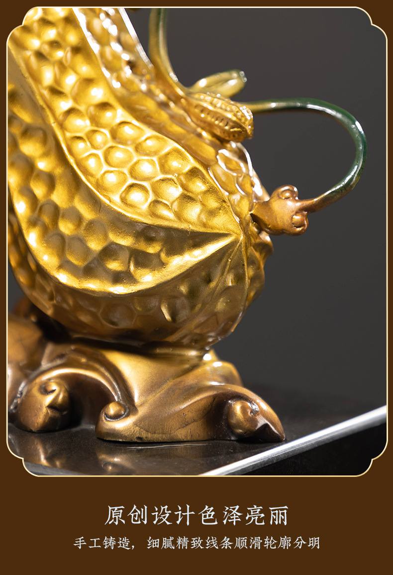 创意花生黄铜摆件好事发生花生铜塑工艺品